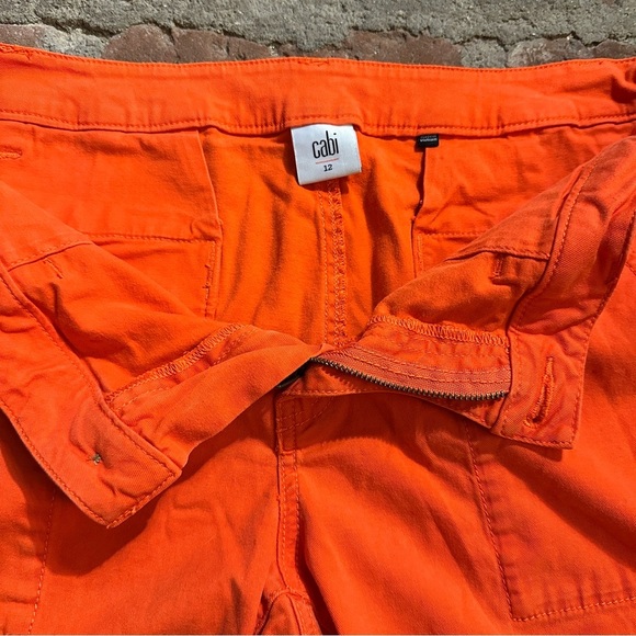 CAbi #6046 Coral Orange Utility Trouser Ankle Crop Pants Size 12 - Picture 4 of 12
